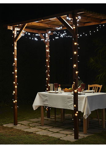 Новогодняя гирлянда уличная 30 м 300 LED с солнечной батареей черный провод Белый SB300L30MBW (A-040597) Garlando (366239034)