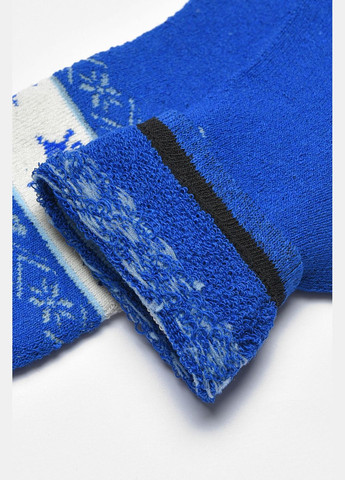 Сині шкарпетки жіночі махрові синього кольору Let's Shop малюнки (307147910)