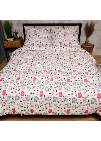 Комплект постільної білизни Бязь Gold Люкс Полуторний Євро 160х220 наволочки 2х50х70 (MS-820009086) Moon&Star Cute Cats (356115223)