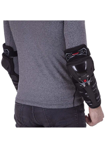 Комплект набор мотонаколенники налокотники защитные с застежками липучками для защиты от травм мото защита (476506-Prob) Черные Unbranded (283250523)