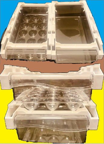 Набор органайзеров держателей для полочек прозрачных контейнеров для фруктов овощей и яиц Ababila (301350335)