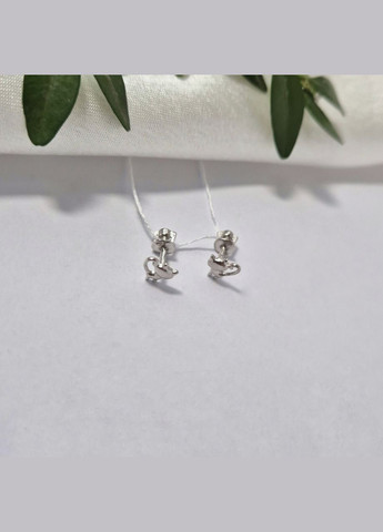 Серебряные сережки гвоздики на закрутках без камней Котики серебро 925 пробы Родированное 82820 0.95г No Brand (318093534)