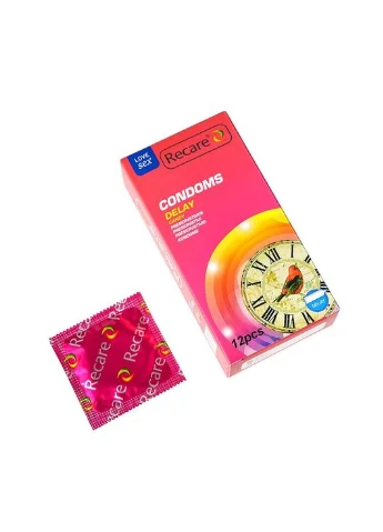 Презервативи Delay Candy Condoms 12 шт, пролонгувальний ефект, цукерковий аромат Recare (395734686)