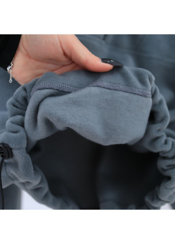 Сіро-зелений зимній дитячий термо костюм із флісу тедді (толстовка + штани)олива сіро-зелений брючний No Brand