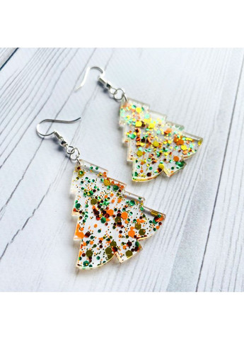 Серьги Ёлочка с зелёно-золотыми блёстками CASE CONTROL (360691861)