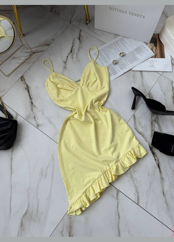 Желтое повседневный, пляжное, кэжуал женское летнее платье розовое No Brand