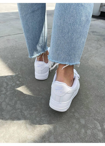 Білі Осінні кросівки чоловічі nike air force 1 classic white premium найк аір форс 1 преміум No Brand