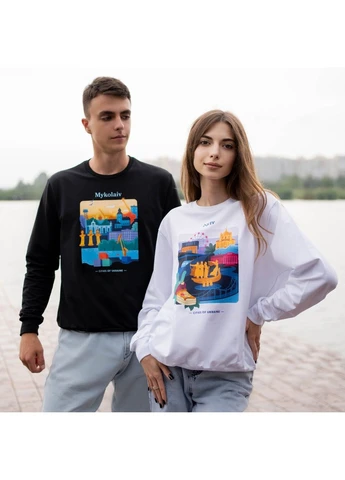 Белый свитшот женский с принтом киев Малюнки (377546929)