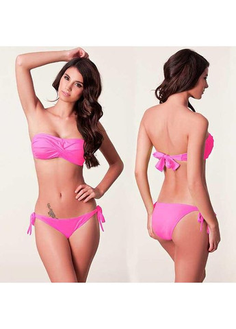 Фуксиновый летний купальник на завязках s-m фуксия, хорошо тянется, плюс верх и низ регулируется завязками. China