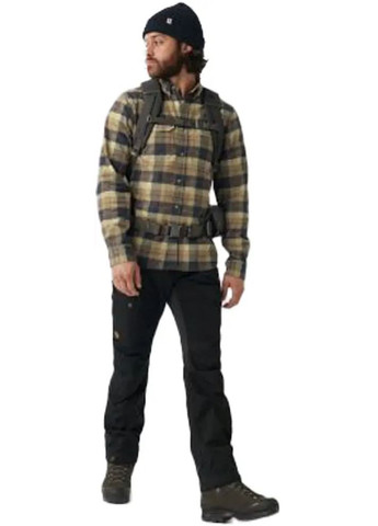 Комбинированная рубашка singi heavy flannel shirt dark navy/buckwheat brown Fjallraven