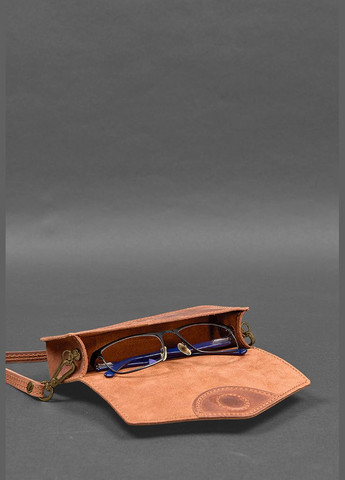 Кожаная сумка-футляр для очков (мини-сумка) светло-коричневая Crazy Horse (A-028124) BlankNote (328444914)