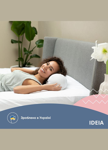 Подушка валик 15х40 см антиаллергенная белая, поддержка для шеи и головы IDEIA (342128636)