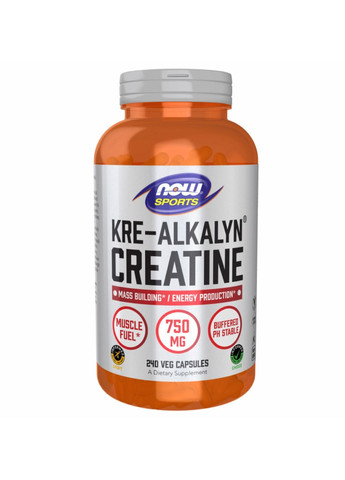Креатин Kre-Alkalyn(R) Creatine 750 mg - 240 caps Now Foods (285736266)
