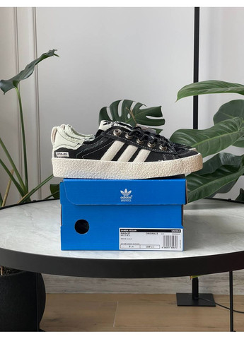 Кросівки жіночі Adidas Campus 80s Black White Green | Адідас Кампус чорні No Brand чорно-білі демісезони (362346976)