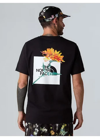 Чорна футболка чоловіча з принтом чорна з коротким рукавом The North Face