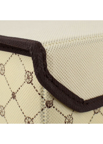 Короб-органайзер для зберігання з кришкою 37*23*23.5 см Бежевий з малюнком (ОД-109-92) No Brand (371809826)