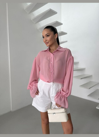 Розовая шифоновая блузка Osoblyva