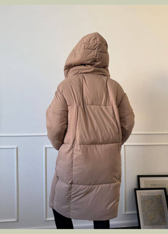 Бежевое зимнее Пальто зимнее оверсайз Garna