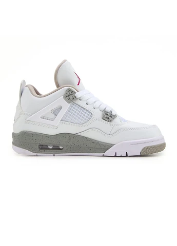 Білі кросівки чоловічі nike air jordan 4 retro white oreo v2 найк аір джордан білі демісезон No Brand
