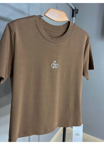 Футболка женская A-N 911-20 средняя длина вишня камушки one size No Brand - (318828251)