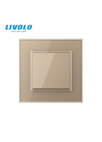 Одноклавішний перехресний вимикач золото скло (VL-C7FCMM10A-2AP) Livolo (370985130)