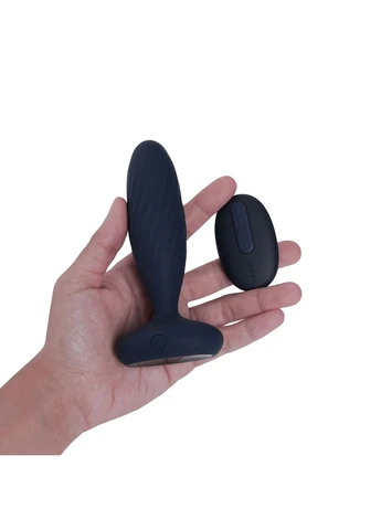 Анальная смарт-вибропробка с пульсацией Jordan Navy Blue, пульт ДУ Svakom (322850906)