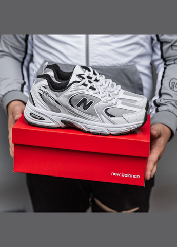 Білі Зимовий кросівки зимові чоловічі new balance 530 winter white gray black fleece | нью беланс 530 білі сірі чорні з флісом No Brand