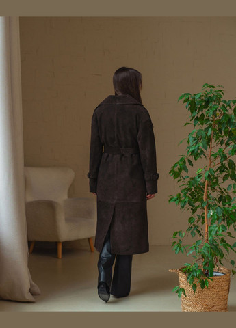 Темно-коричневе Тренч із преміальної щільної замші Vovna Shop