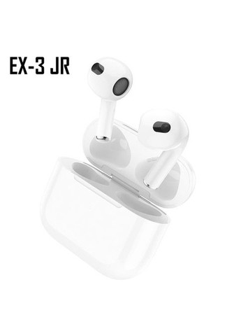 Бездротові навушники білі вставні з Bluetooth для музики та розмов блютуз навушники EX 3 (372460004)
