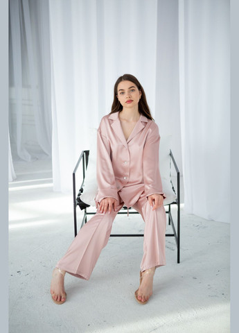 Пудровий рожевий шовковий комплект "Доллі" в стилі оверсайз Fayna (294207172)