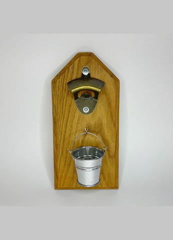 Кухонний декор Дерев'яна дубова відкривачка на стіну Коричневий 25 см х 12 см х 4.5 см Finding (324250395)