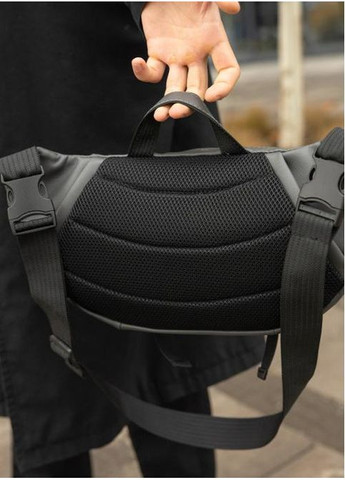 Спортивна сумка чоловіча на пояс через плече з екошкіри велика Графітовий 35344 Sambag (352165878)