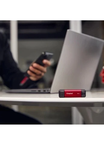 Портативний SSD Dual 2 ТБ USB 3.2 Gen 2 Type-C/Type-A до 1050 МБ/с червоно-чорний Kingston (402263144)