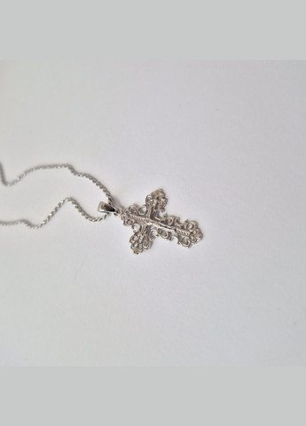 Срібний Ажурний Хрест із розп'яттям срібло 925 проби Родоване 283п 1.24г No Brand (330143671)