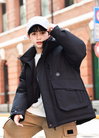 Черный зимний Пуховик аляска No Brand