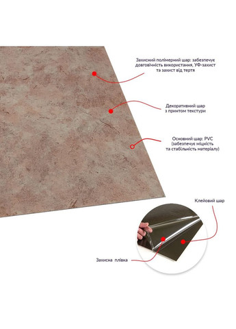 Самоклеющаяся LVT плитка 457*457*1.5mm (D) SW-00002457 Sticker Wall (326064254)