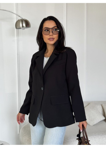 Черный женский женский классический пиджак Avanti однотонный - всесезон
