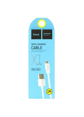 USB кабель X1 Rapid microUSB 2.4A 1m white Hoco (400125844)