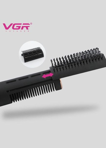 Фен расческа 2в1 с ионизацией для волос V-490 черный VGR (326599438)