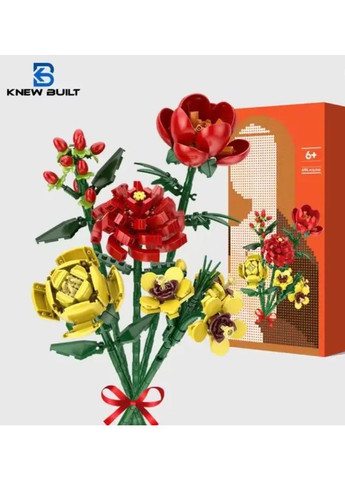 Конструктор інтер’єрний Квіти 494 деталі, суглобовий 3D набір для дітей, пластиковий розвиваючий для хлопчиків і дівчаток No Brand (364191328)