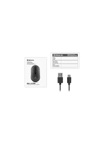 Мышка (EL123200049) Real-El RM-470W Wireless/Bluetooth Dark Gray (316223068)