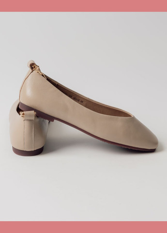 Женские балетки с цепочкой бежевые кожа Anna Lucci | бежевые цепочки натуральная кожа (329693021)