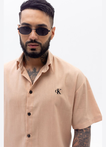 Льняна кежуал сорочка з лого СК Vakko (298792531)