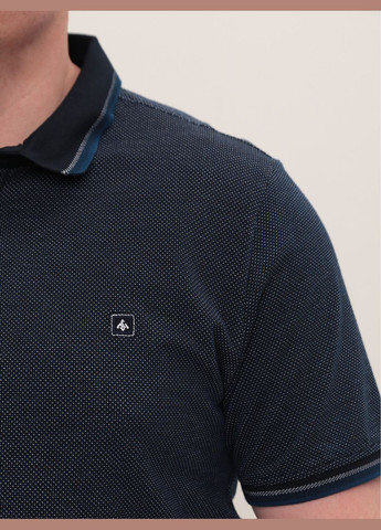 Поло чоловіче темно-синє в крапочку великі розміри MarcoStar Пряма (330012936)