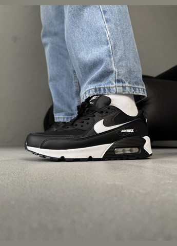 Кросівки жіночі і чоловічі Nike Air Max 90 black white | Найк Аір Макс 90 чорно-білі No Brand чорно-білі демісезони (316091178)