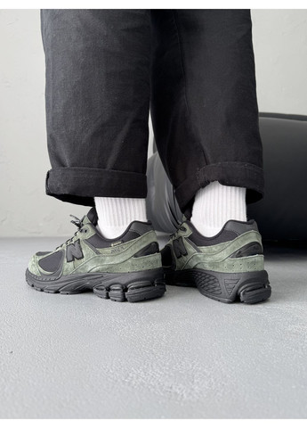 Зеленые демисезонные кроссовки мужские New Balance 2002R Green Black | Нью Беланс 2002R