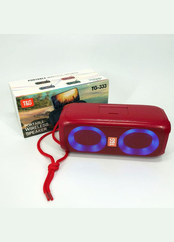 Портативная колонка TG333 2x5W с подсветкой RGB, беспроводная колонка портативная мощная. Цвет: корасный No Brand (359475343)