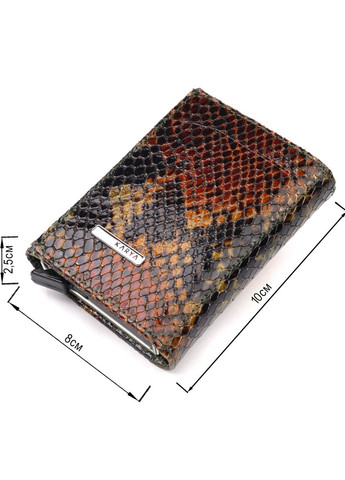 Лакована візитниця з натуральної шкіри з відділеннями для карт та грошей різнобарвна (sku_20988) No Brand (330012797)