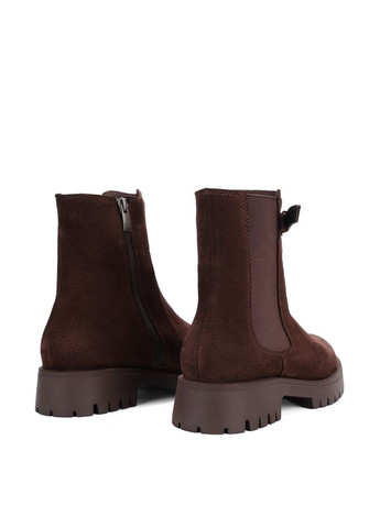 Осенние женские ботинки 021 1549 коричневый велюр Attizzare тканевые