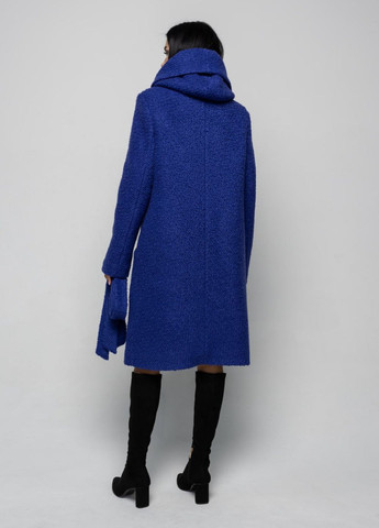 Синее зимнее Пальто Нинель электрик однобортное O`zona milano